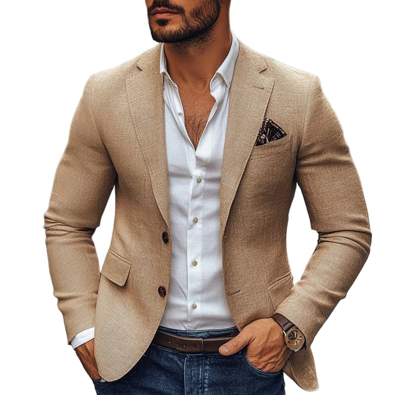 【24-hour shipping out】Men's Fashion Notch Lapel Two Buttons Casual Blazer 47644865Z - Threadford