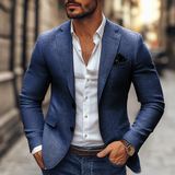 【24-hour shipping out】Men's Fashion Notch Lapel Two Buttons Casual Blazer 47644865Z - Threadford