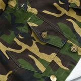 Men's Camouflage Canvas Retro Wear Lapel Jacket 18911497X - Threadford
