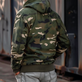 Men's Camouflage Hooded Multi-pocket Zip Cargo Jacket 69249000Z - Threadford