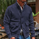 Men's Stand Collar Solid Color Jacket 35479294X - Threadford