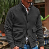 Men's Stand Collar Solid Color Jacket 35479294X - Threadford
