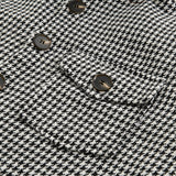 Men's Vintage Houndstooth Lapel Single Breasted Shirt Jacket 85588306M - Threadford