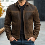【24-hour shipping out】Mens Classic Fashion Zipper Leather Jacket 98679789U - Threadford