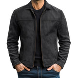 【24-hour shipping out】Mens Classic Fashion Zipper Leather Jacket 98679789U - Threadford