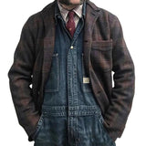 Men's Retro Checkered Lapel Loose Jacket 84918520X - Threadford