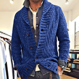 MEN'S VINTAGE LAPEL KNIT CARDIGAN JACKET05701756X - Threadford