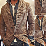 MEN'S VINTAGE LAPEL KNIT CARDIGAN JACKET05701756X - Threadford