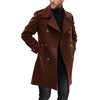 Men's Lapel Double Breasted Mid-length Coat 66914470Z - Threadford