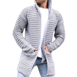 Men's Solid Stand Collar Mid-length Knit Cardigan 90370724Z - Threadford