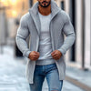 Men's Fashion Stand Collar Solid Striped Long Sleeve Mid-length Knit Cardigan 70689538Z - Threadford
