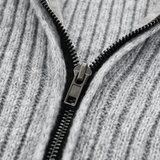 Men's Fashion Stand Collar Solid Striped Long Sleeve Mid-length Knit Cardigan 70689538Z - Threadford
