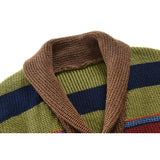 Men's Colorblock Lapel Sweater Jacket 02918584X - Threadford