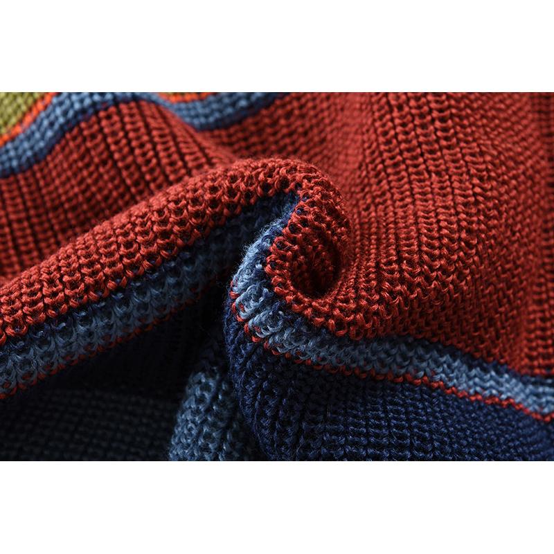 Men's Colorblock Lapel Sweater Jacket 02918584X - Threadford