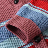 Men's Colorblock Lapel Sweater Jacket 02918584X - Threadford