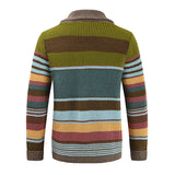 Men's Colorblock Lapel Sweater Jacket 02918584X - Threadford