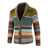 Men's Colorblock Lapel Sweater Jacket 02918584X - Threadford