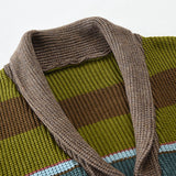 Men's Colorblock Lapel Sweater Jacket 02918584X - Threadford