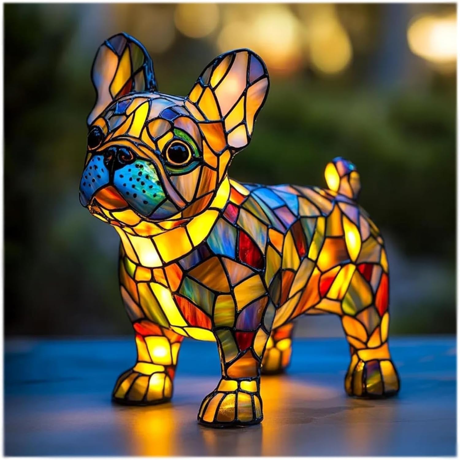 Bruno | Magical Coloured Glass Dog Lamp - Threadford