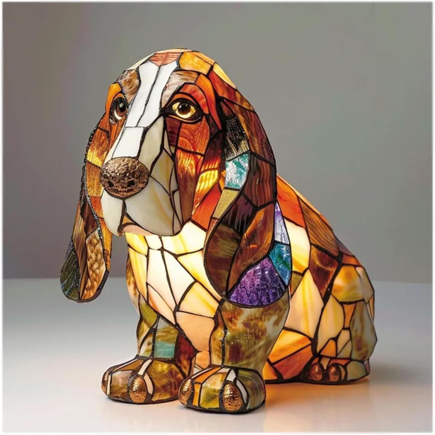 Canelle | Magical Dog Lamp in Coloured Glass - Threadford