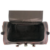 Dark Brown Leather Weekend Bag – Double Compartment Design - Threadford