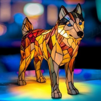 Diesel | Lampada magica a forma di cane in vetro colorato