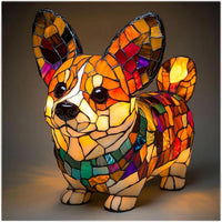 Doudou | Lampada magica a forma di cane in vetro colorato