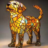 Hunter | Lampada magica a forma di cane in vetro colorato