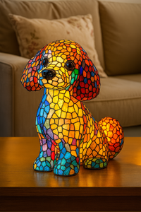 Kiki | Lampada magica a forma di cane in vetro colorato