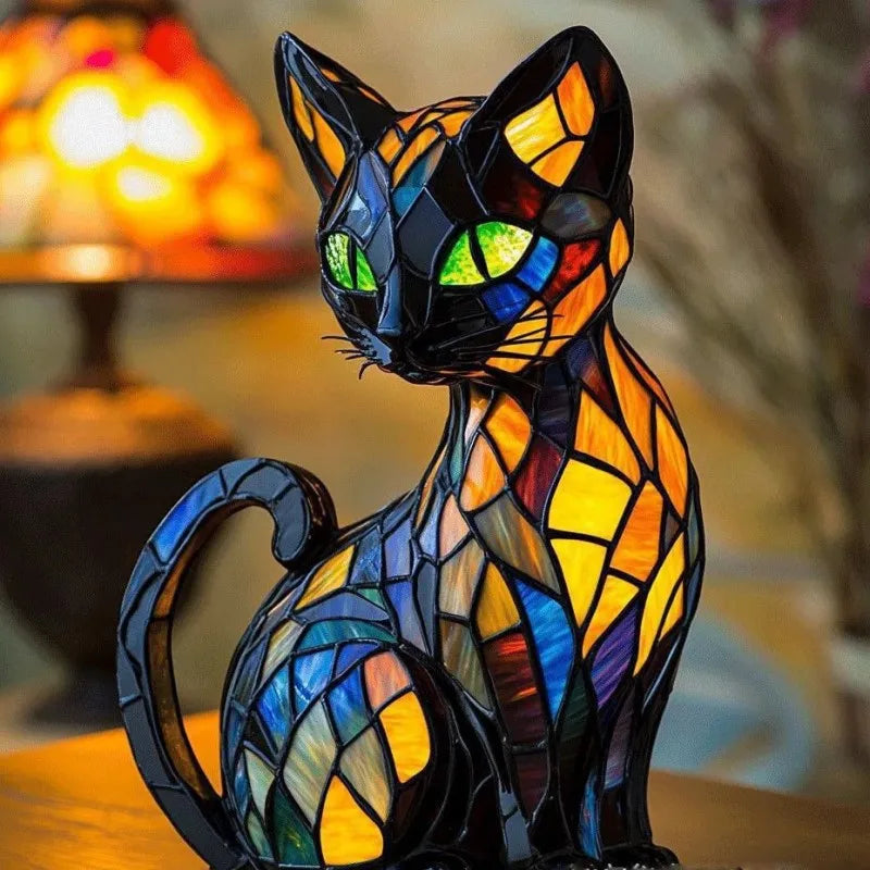 Minette | Magical Lamp for Cats in Coloured Glass - Threadford