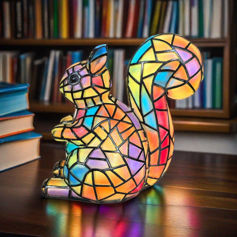 Nino | Squirrel Lamp Magisk in Coloured Glass - Threadford