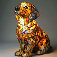 Nounours | Lampada magica a forma di cane in vetro colorato