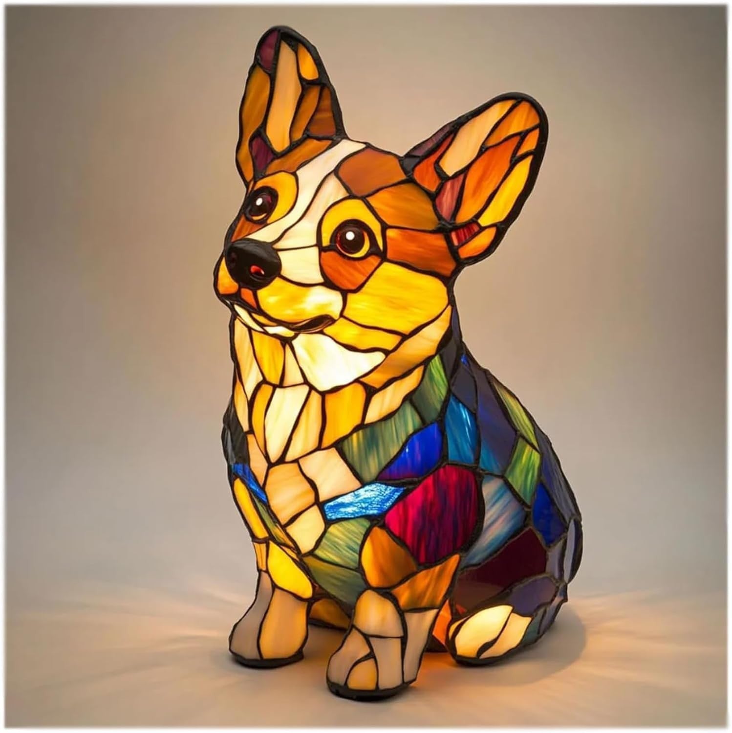 Pompon | Magical Dog Lamp in Coloured Glass - Threadford