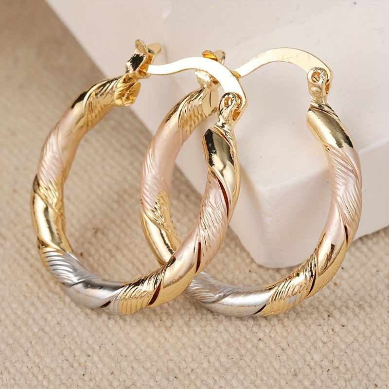 Retro Circular Hoop Earrings - Threadford