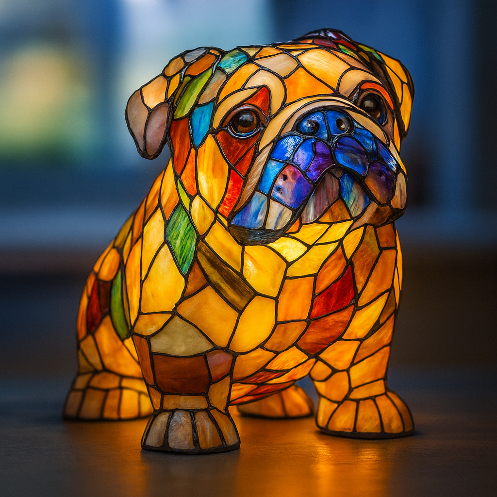 Shadow | Magisk Dog Lamp in Coloured Glass - Threadford