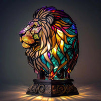 Simba | Lampada magica a forma di leone in vetro colorato