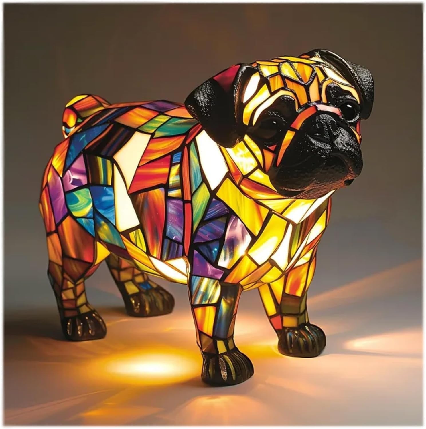 Spike | Magical Dog Lamp in Coloured Glass - Threadford