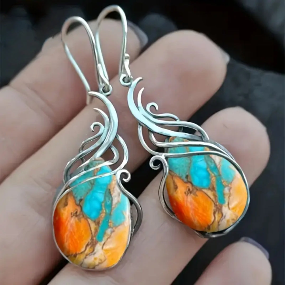 Stunning Gemstone Dangle Earrings - Threadford