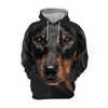 Unisex 3D Graphic Hoodies Animals Dogs Dachshund Sausage Dog Black - Threadford
