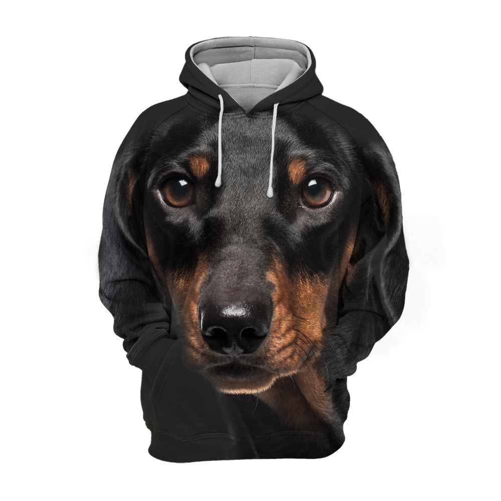 Unisex 3D Graphic Hoodies Animals Dogs Dachshund Sausage Dog Black - Threadford