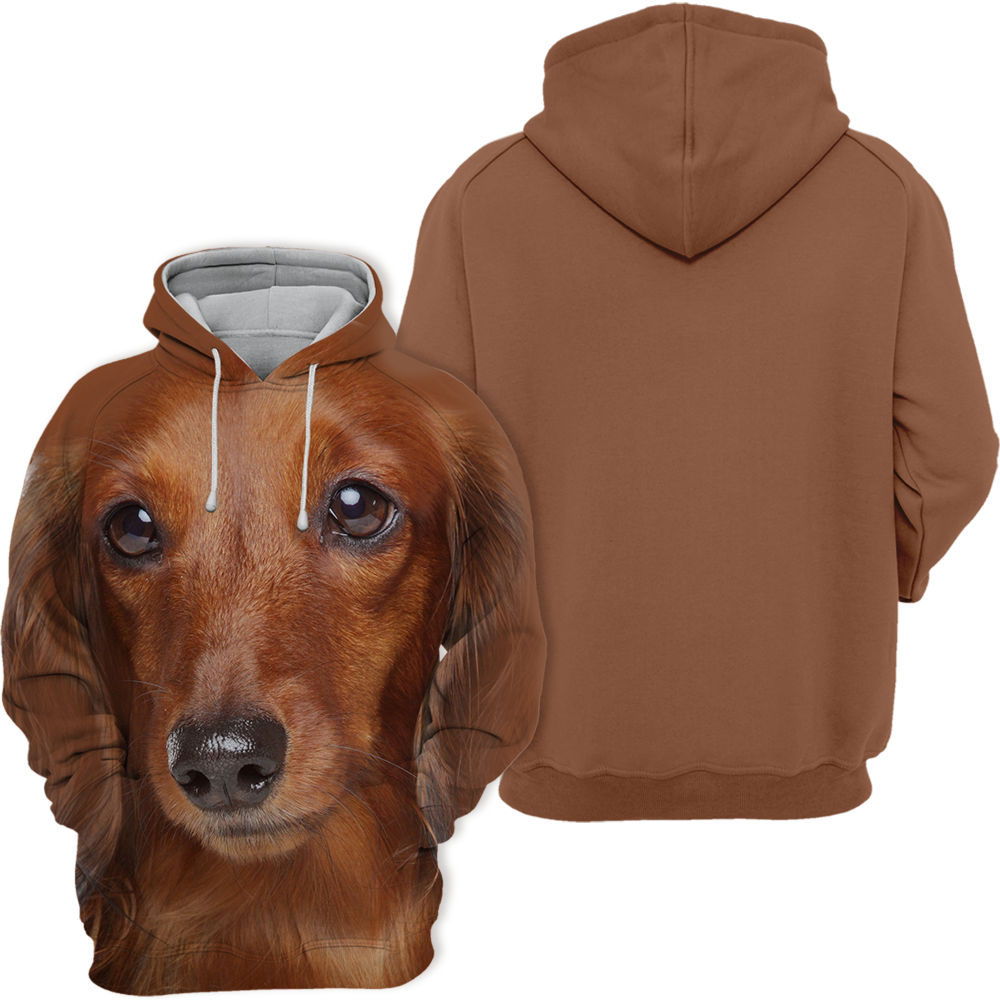 Unisex 3D Graphic Hoodies Animals Dogs Dachshund Sausage Dog Brown - Threadford