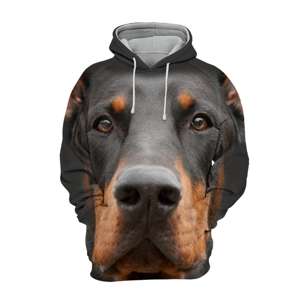 Unisex 3D Graphic Hoodies Animals Dogs Doberman Black - Threadford