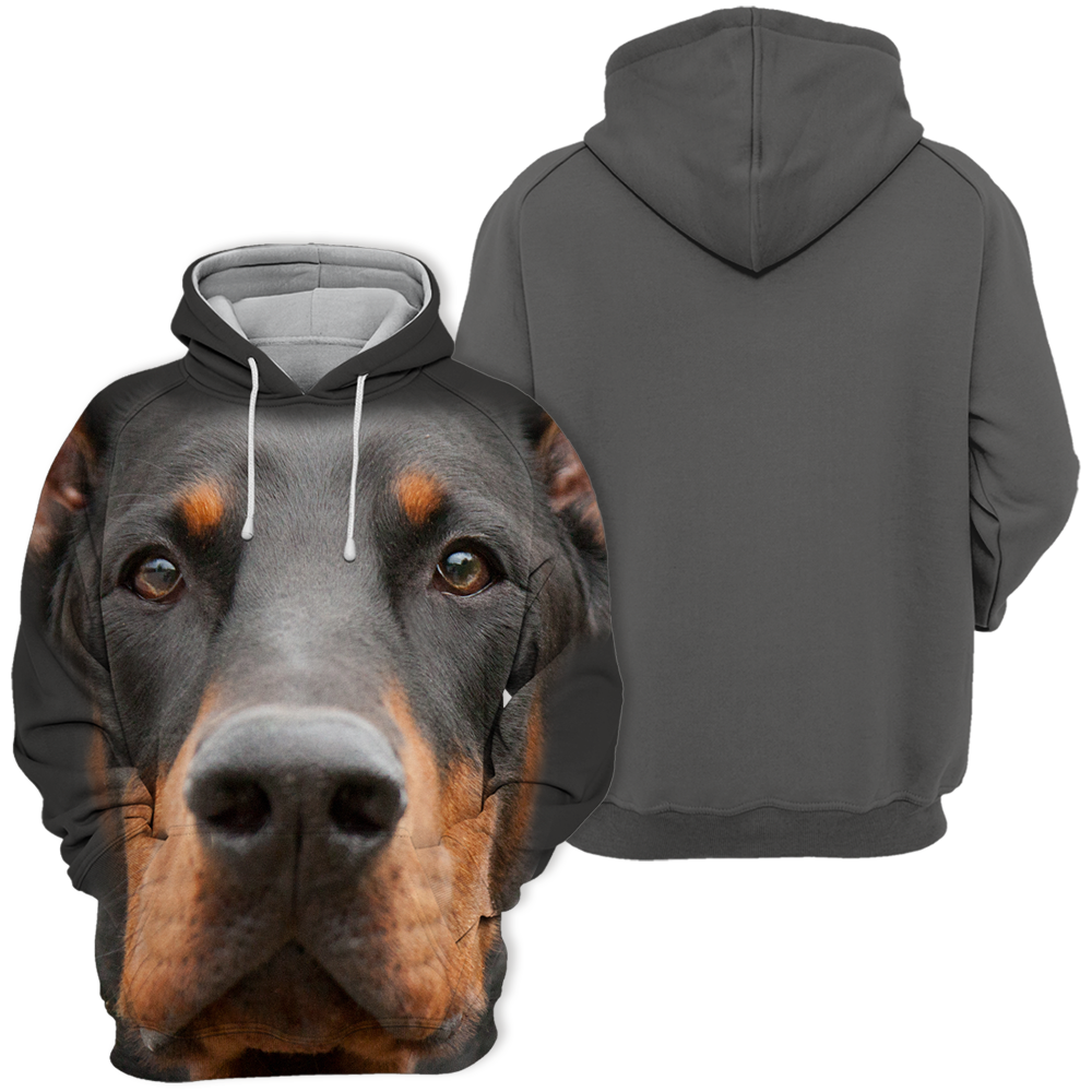 Unisex 3D Graphic Hoodies Animals Dogs Doberman Black - Threadford