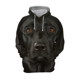 Unisex 3D Graphic Hoodies Animals Dogs Labrador Black - Threadford
