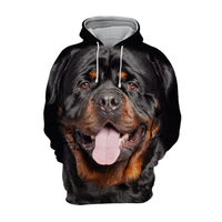 Felpe con cappuccio unisex con grafica 3D Animali Cani Rottweiler Sorriso