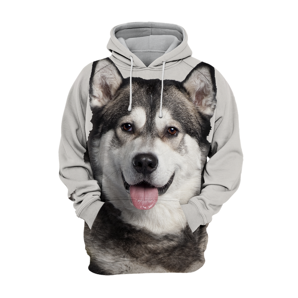 Unisex 3D Graphic Hoodies Animals Dogs Alaskan Malamute Husky Happy - Threadford
