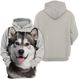 Unisex 3D Graphic Hoodies Animals Dogs Alaskan Malamute Husky Happy - Threadford