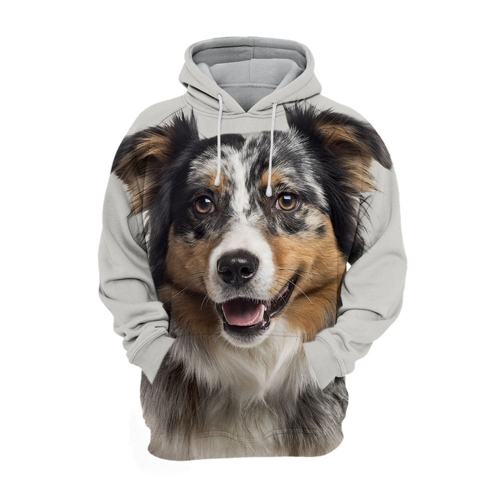Unisex 3D Graphic Hoodies Animals Dogs Australian Shepherd Happy - Threadford