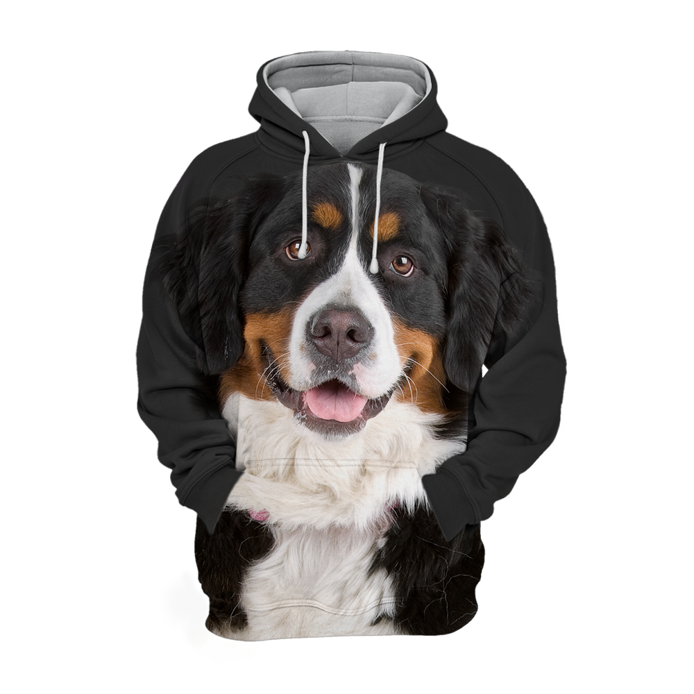 Unisex 3D Graphic Hoodies Animals Dogs Bernese Mountain Smile - Threadford