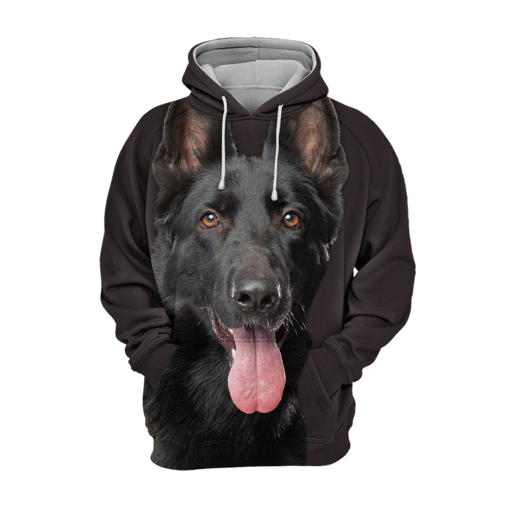 Unisex 3D Graphic Hoodies Animals Dogs German Shepherd Black - Threadford